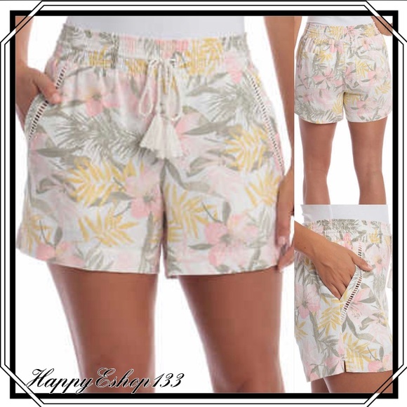 Briggs New York Shorts Briggs Womens Linen Blend Shorts Floral